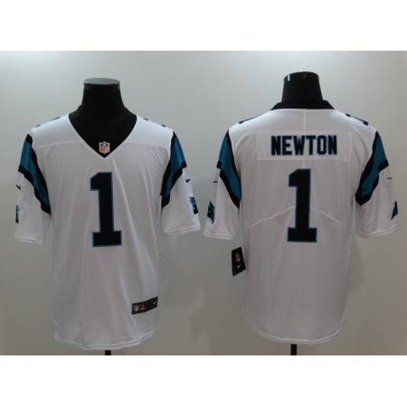 Men's Carolina Panthers #1 Cam Newton White Vapor Untouchable Player Limited Jersey