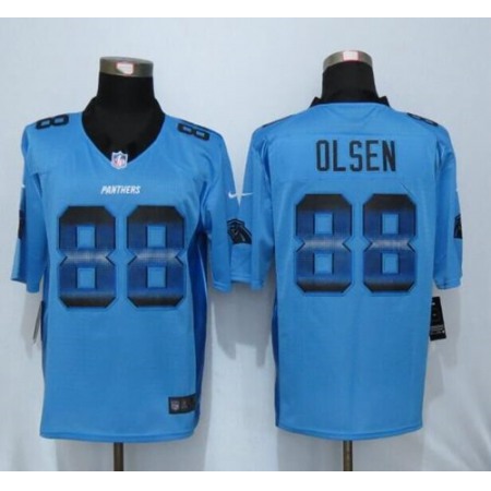 Nike Panthers #88 Greg Olsen Blue Alternate Men's Stitched NFL Limited Strobe Jersey