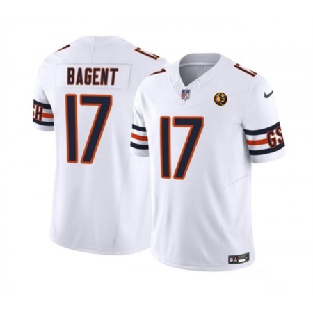 Men's Chicago Bears #17 Tyson Bagent White 2023 F.U.S.E. With John Madden Patch Vapor Limited Stitched Football Jersey