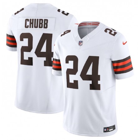 Men's Cleveland Browns #24 Nick Chubb White 2023 F.U.S.E. Vapor Untouchable Limited Stitched Jersey