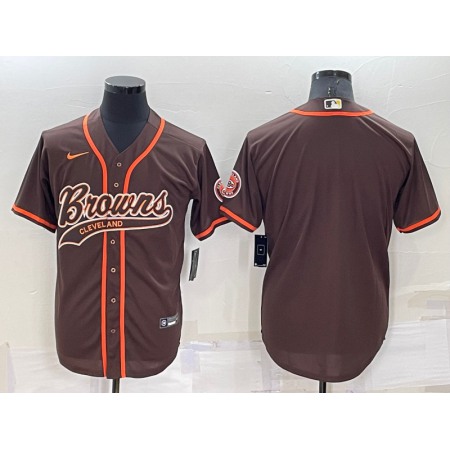 Men's Cleveland Browns Blank Brown Stitched Jersey