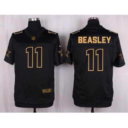 Nike Cowboys #11 Cole Beasley Black Men's Stitched NFL Elite Pro Line Gold Collection Jersey