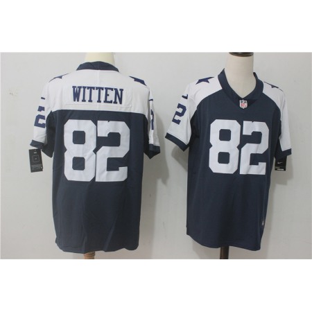 Men's Nike Dallas Cowboys #82 Jason Witten Navy Blue Thanksgiving Stitched NFL Vapor Untouchable Limited Throwback Jersey