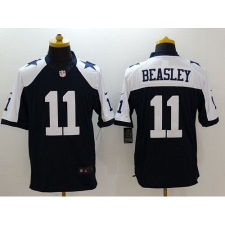 Nike Cowboys #11 Cole Beasley Navy Blue Thanksgiving Throwback Men's Stitched NFL Limited Jersey