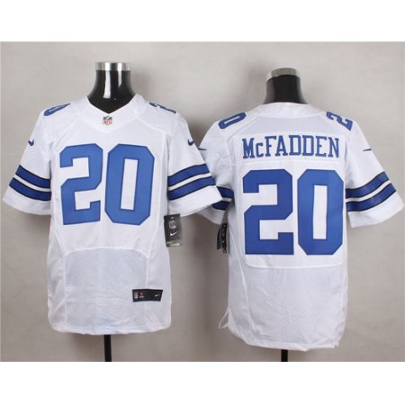 Nike Cowboys #20 Darren McFadden White Men's Stitched NFL Elite Jersey