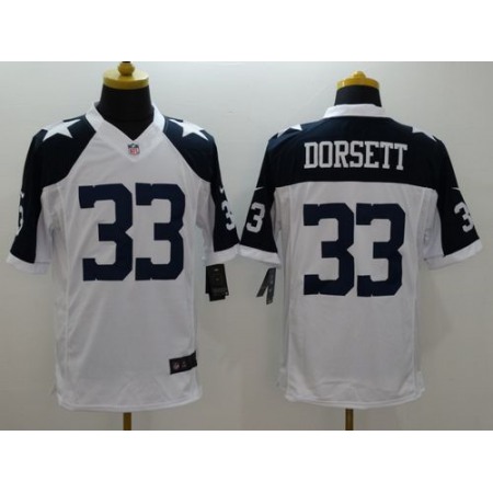 Nike Cowboys #33 Tony Dorsett White Thanksgiving Throwback Men's Stitched NFL Limited Jersey