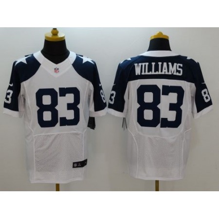 Nike Cowboys #83 Terrance Williams White Thanksgiving Throwback Men's Stitched NFL Elite Jersey