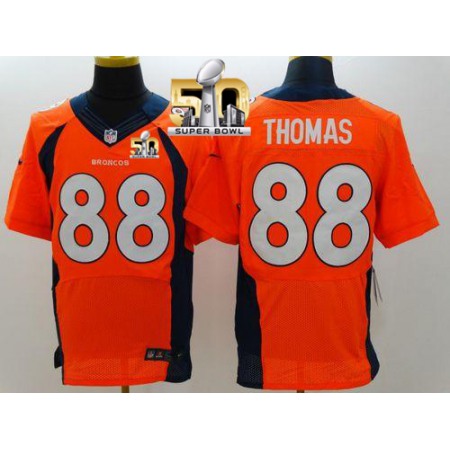 Nike Broncos #88 Demaryius Thomas Orange Team Color Super Bowl 50 Men's Stitched NFL New Elite Jersey