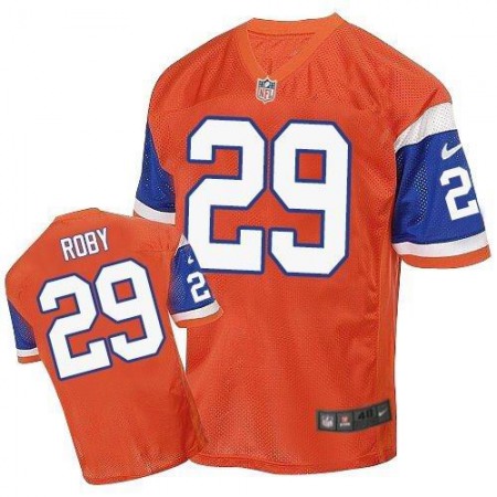 Nike Broncos #29 Bradley Roby Orange Throwback Men's Stitched NFL Elite Jersey