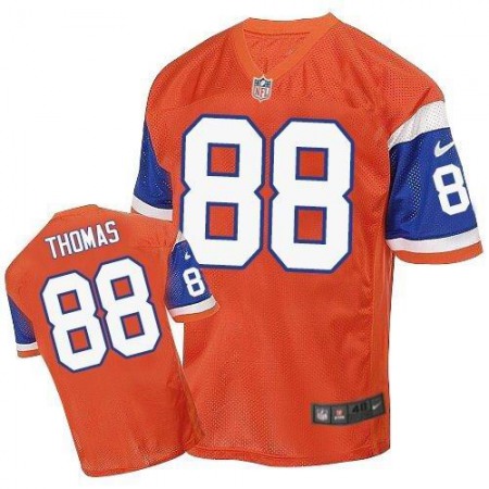 Nike Broncos #88 Demaryius Thomas Orange Throwback Men's Stitched NFL Elite Jersey