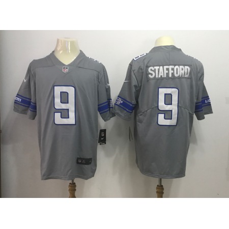 Men's Detroit Lions #9 Matthew Stafford Nike Gray 2017 Color Rush Legend Stitched NFL Jersey