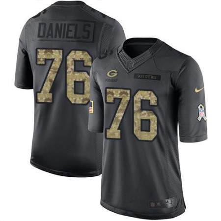 Nike Packers #76 Mike Daniels Black Men's Stitched NFL Limited 2016 Salute To Service Jersey