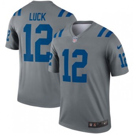 Men's Indianapolis Colts #12 Andrew Luck Gray Inverted Legend Jersey