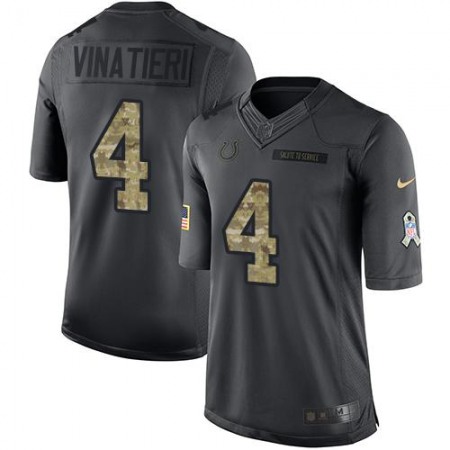 Nike Colts #4 Adam Vinatieri Black Men's Stitched NFL Limited 2016 Salute to Service Jersey