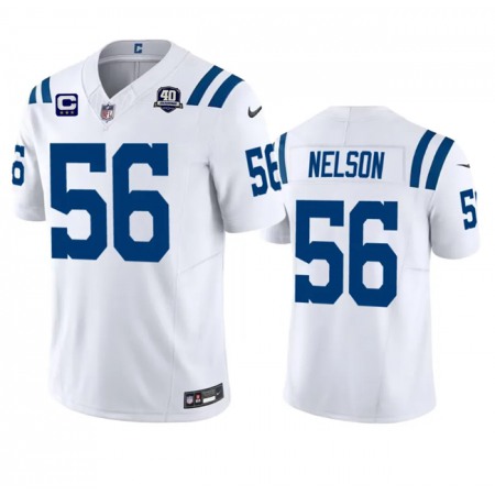 Men's Indianapolis Colts #56 Quenton Nelson White 2023 F.U.S.E. 40th Anniversary With 3-Star C Patch Vapor Untouchable Limited Stitched Football Jersey