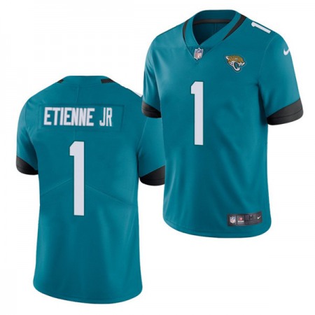 Men's Jacksonville Jaguars #1 Travis Etienne JR 2021 Teal Vapor Untouchable Limited Stitched Jersey