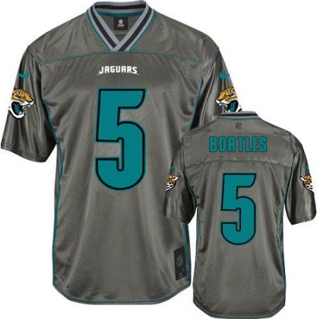 Nike Jaguars #5 Blake Bortles Grey Men's Stitched NFL Elite Vapor Jersey