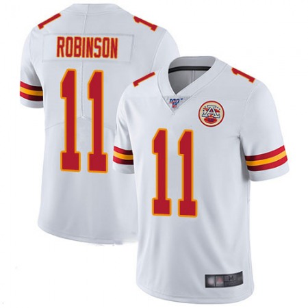 Men's Kansas City Chiefs #11 Demarcus Robinson White 100th Season Vapor Untouchable Limited Stitched Jersey