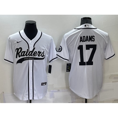 Men's Las Vegas Raiders #17 Davante Adams White Cool Base Stitched Baseball Jersey