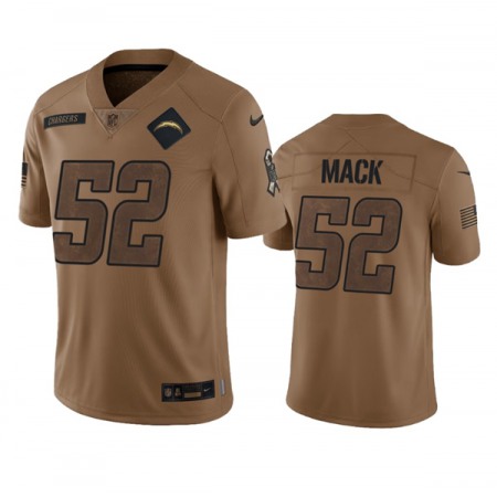 Men's Los Angeles Chargers #52 Khalil Mack 2023 Brown Salute To Service Limited Stitched Jersey