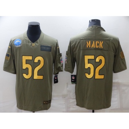 Men's Los Angeles Chargers #52 Khalil Mack Olive/Gold Salute To Service Limited Stitched Jersey