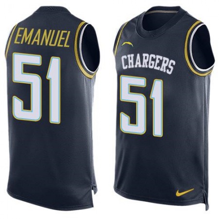 Nike Chargers #51 Kyle Emanuel Navy Blue Team Color Men's Stitched NFL Limited Tank Top Jersey