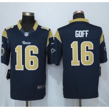 Nike Rams #16 Jared Goff Navy Blue Team Color Men's Stitched NFL Limited Jersey