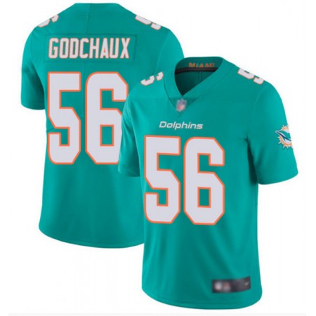 Men's Miami Dolphins #56 Davon Godchaux Aqua Vapor Limited Stitched Jersey