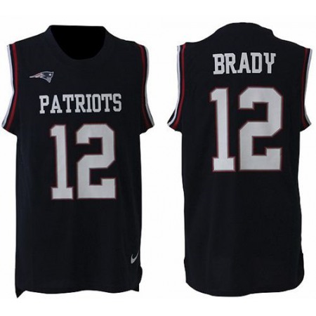 Nike Patriots #12 Tom Brady Navy Blue Team Color Men's Stitched NFL Limited Tank Top Jersey