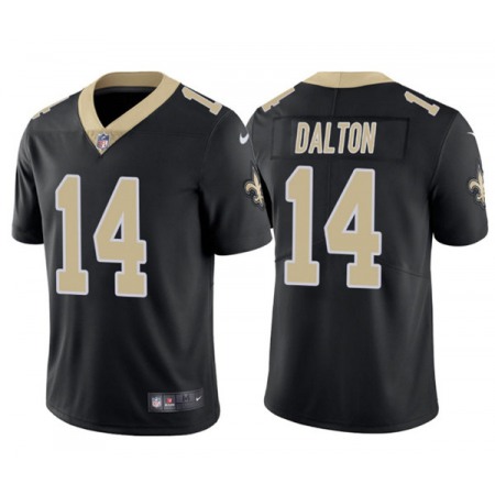 Men's New Orleans Saints #14 Andy Dalton Black Vapor Limited Stitched Jersey