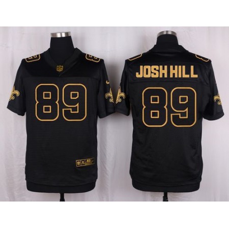 Nike Saints #89 Josh Hill Black Men's Stitched NFL Elite Pro Line Gold Collection Jersey