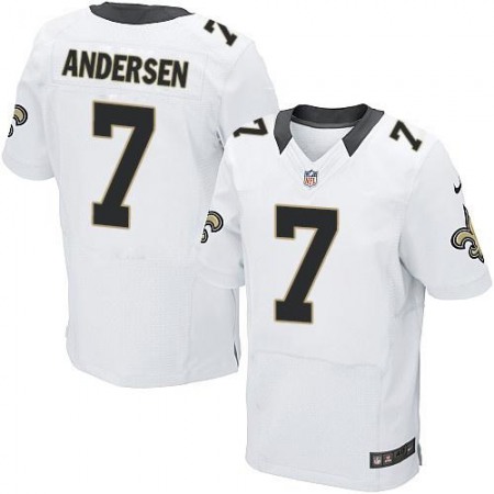 Nike Saints #7 Morten Andersen White Men's Stitched NFL Elite Jersey