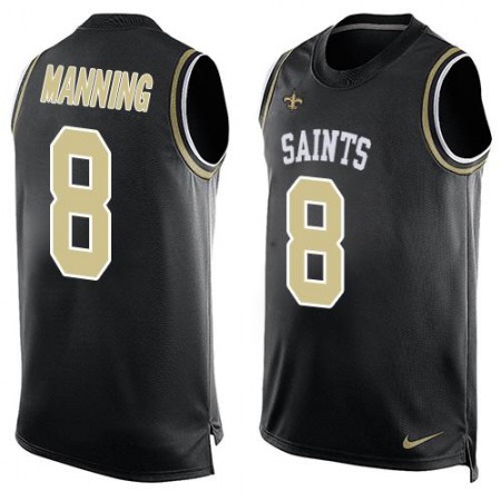 Nike Saints #8 Archie Manning Black Team Color Men's Stitched NFL Limited Tank Top Jersey