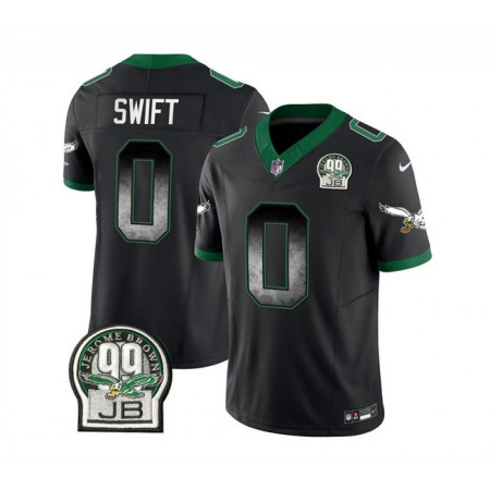 Men's Philadelphia Eagles #0 D'Andre Swift Black 2023 F.U.S.E. Throwback Vapor Untouchable Limited Stitched Football Jersey