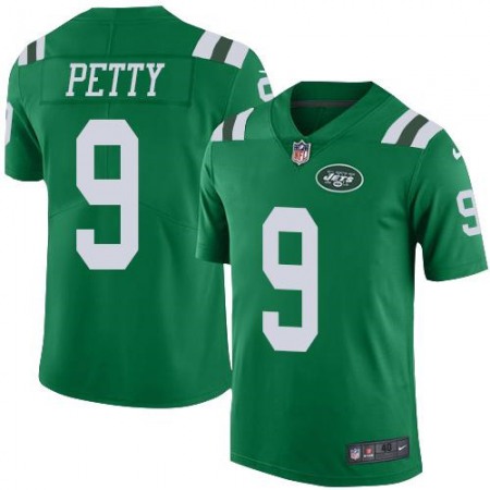 Nike Jets #9 Bryce Petty Green Men's Stitched NFL Elite Rush Jersey