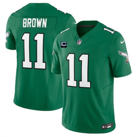 Men's Philadelphia Eagles #11 A. J. Brown Green 2023 F.U.S.E. With 1-Star C Patch Vapor Untouchable Limited Stitched Jersey