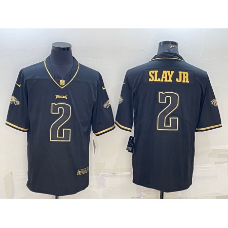 Men's Philadelphia Eagles #2 Darius Slay JR Black Gold Vapor Untouchable Limited Stitched Jersey