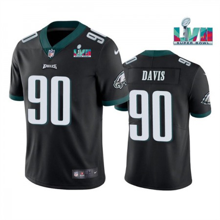 Men's Philadelphia Eagles #90 Jordan Davis Black Super Bowl LVII Vapor Untouchable Limited Stitched Jersey