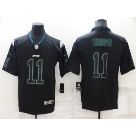 Men's Philadelphia Eagles #11 A. J. Brown Lights Out Black Color Rush Limited Stitched Jersey