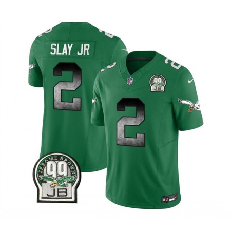 Men's Philadelphia Eagles #2 Darius Slay JR Green 2023 F.U.S.E. Throwback Vapor Untouchable Limited Stitched Football Jersey