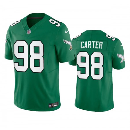 Men's Philadelphia Eagles #98 Jalen Carter Green 2023 F.U.S.E. Vapor Untouchable Stitched Football Jersey