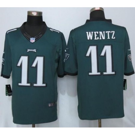 Nike Eagles #11 Carson Wentz Midnight Green Team Color Men's Stitched NFL New Limited Jersey