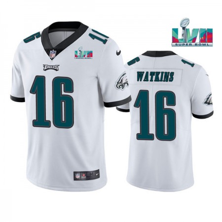 Men's Philadelphia Eagles #16 Quez Watkins White Super Bowl LVII Vapor Untouchable Limited Stitched Jersey