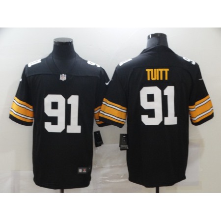 Men's Pittsburgh Steelers #91 Stephon Tuitt Black Vapor Untouchable Limited Stitched Jersey