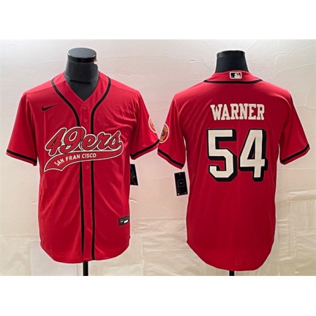 Men's San Francisco 49ers #54 Fred Warner New Red Cool Base Stitched Baseball Jersey