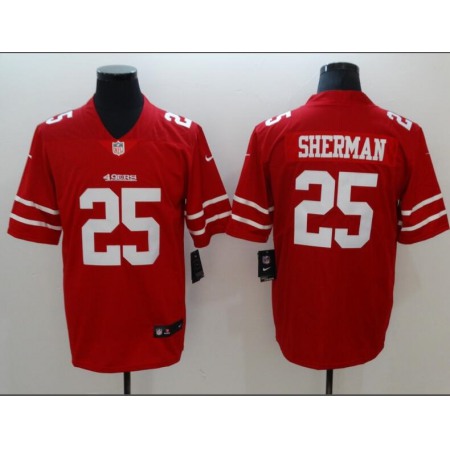 Men's San Francisco 49ers #25 Richard Sherman Red Vapor Untouchable Limited Stitched NFL Jersey