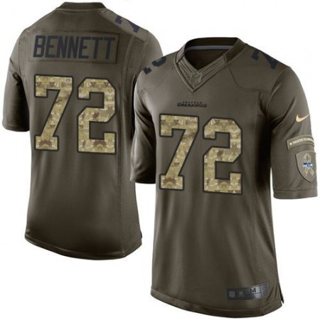 Nike Seahawks #72 Michael Bennett Green Men's Stitched NFL Limited Salute to Service Jersey