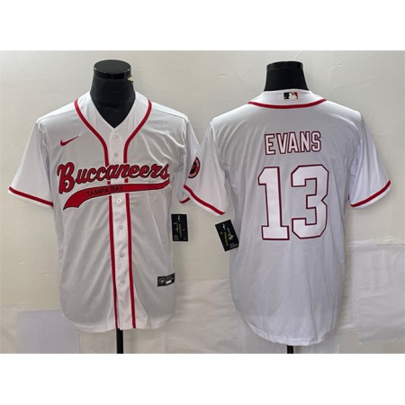 Men's Tampa Bay Buccaneers #13 Mike Evans White Cool Base Stitched Baseball Jersey