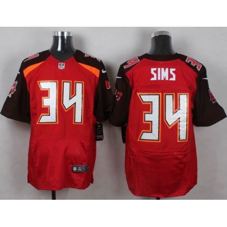 Nike Buccaneers #34 Charles Sims Red Team Color Men's Stitched NFL New Elite Jersey