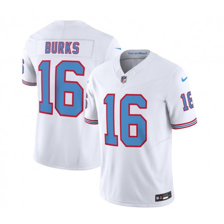 Men's Tennessee Titans #16 Treylon Burks White 2023 F.U.S.E. Vapor Limited Throwback Stitched Football Jersey